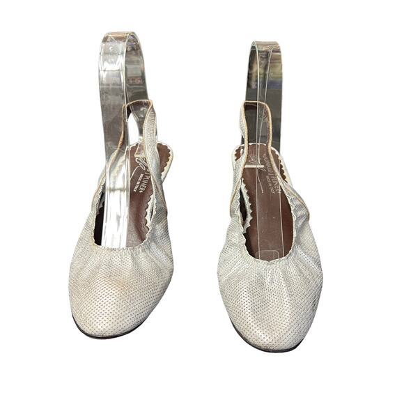 New No‎ Box Donald J Pliner Hedy Silver Metallic Leather Ballet Sling Back Flats - Picture 2 of 11